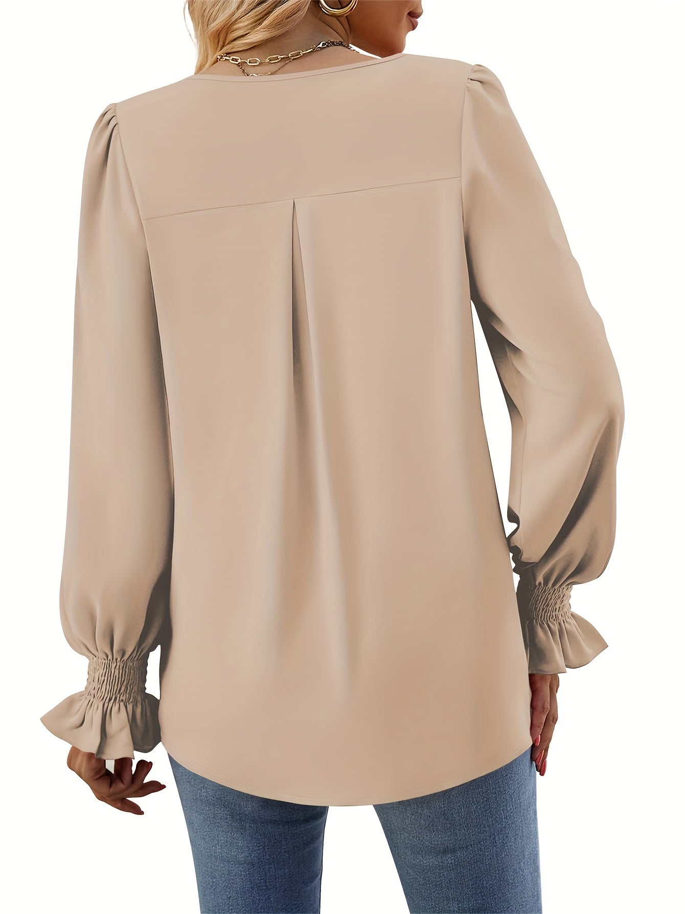 Lett og sofistikeret kvinders bluse – V-hals, polyester, til festlige lejligheder 4