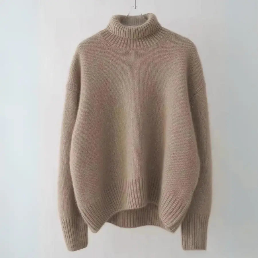 Variant image for Luksuriøs og overdimensioneret kvinders cashmere sweater – turtleneck, 100% cashmere, til kølige dage-5