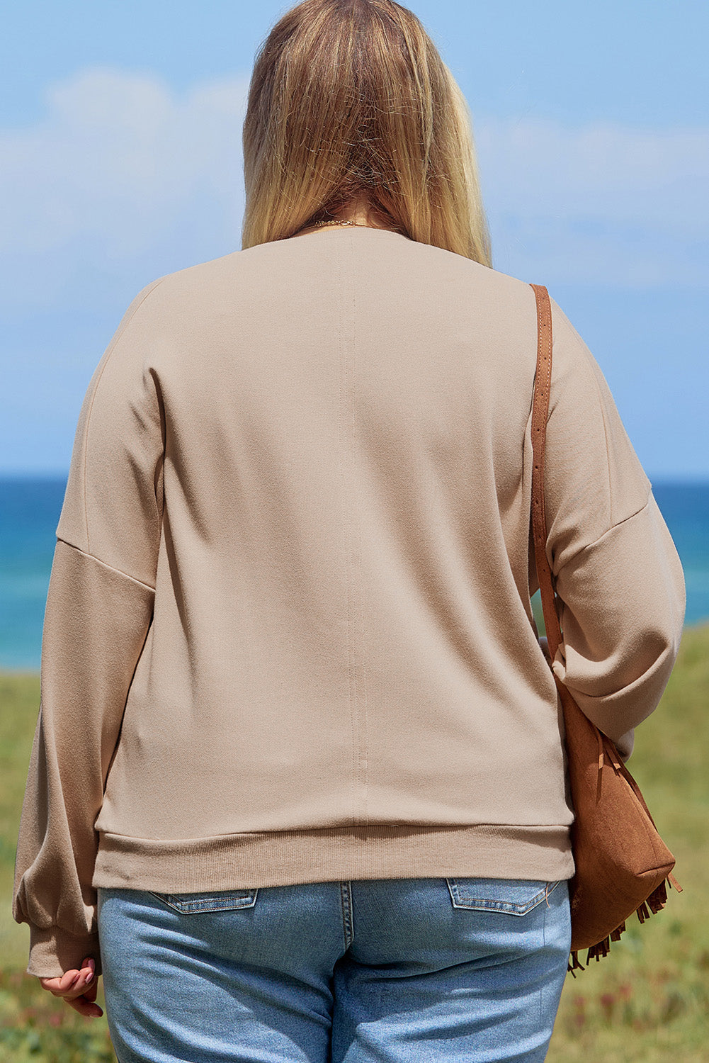 Blød og rummelig kvinders sweatshirt – vintage blomsterdesign, vasket Terry, til afslapning 2