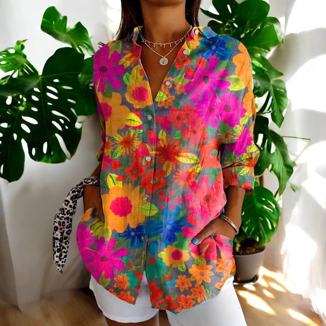 Let og flatterende kvinders bluse – afslappet blomstermønster, åndbart materiale, perfekt til sommer 6