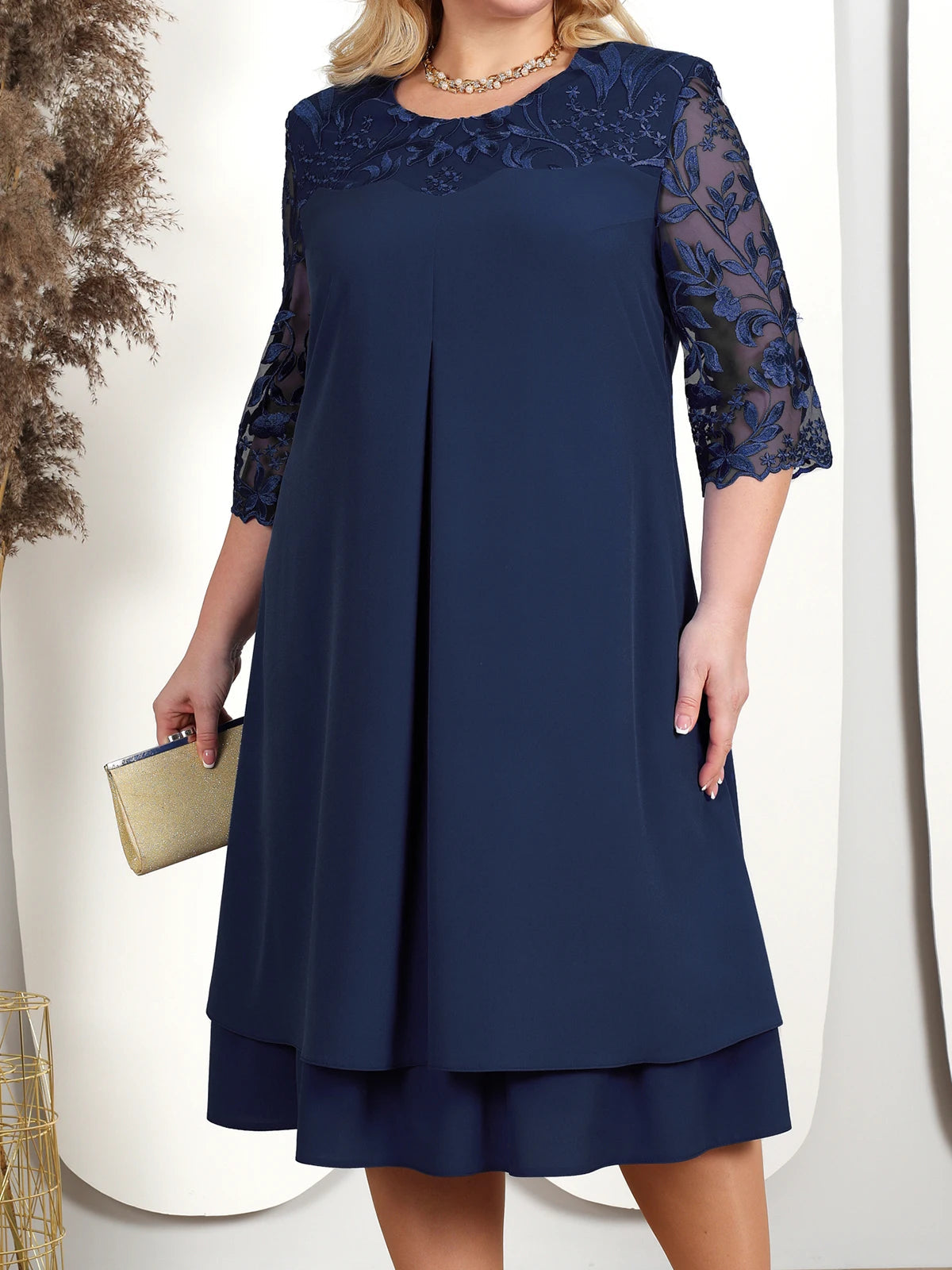 Variant image for Elegant Plus Størrelse Kjole Til Formelle Lejligheder-4
