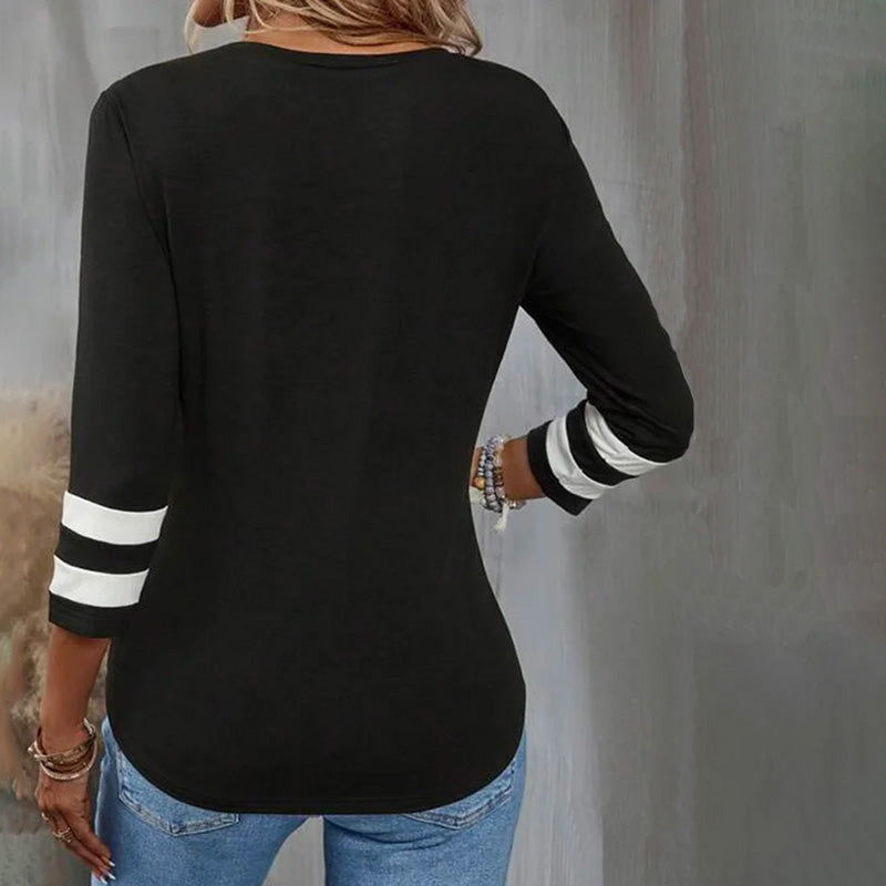 Åndbar og flot kvinder T-shirt – tre kvarter ærmer, 100% bomuld, til forår og sommer 4