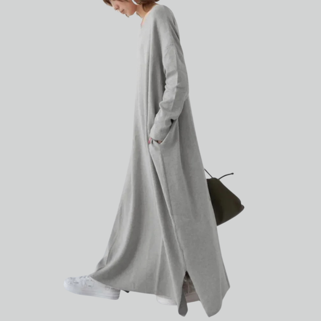 Tyrkiet Eid Solid Muslimsk Hijab Kjole A-Linje V-Hals Abaya Til Kvinder-6