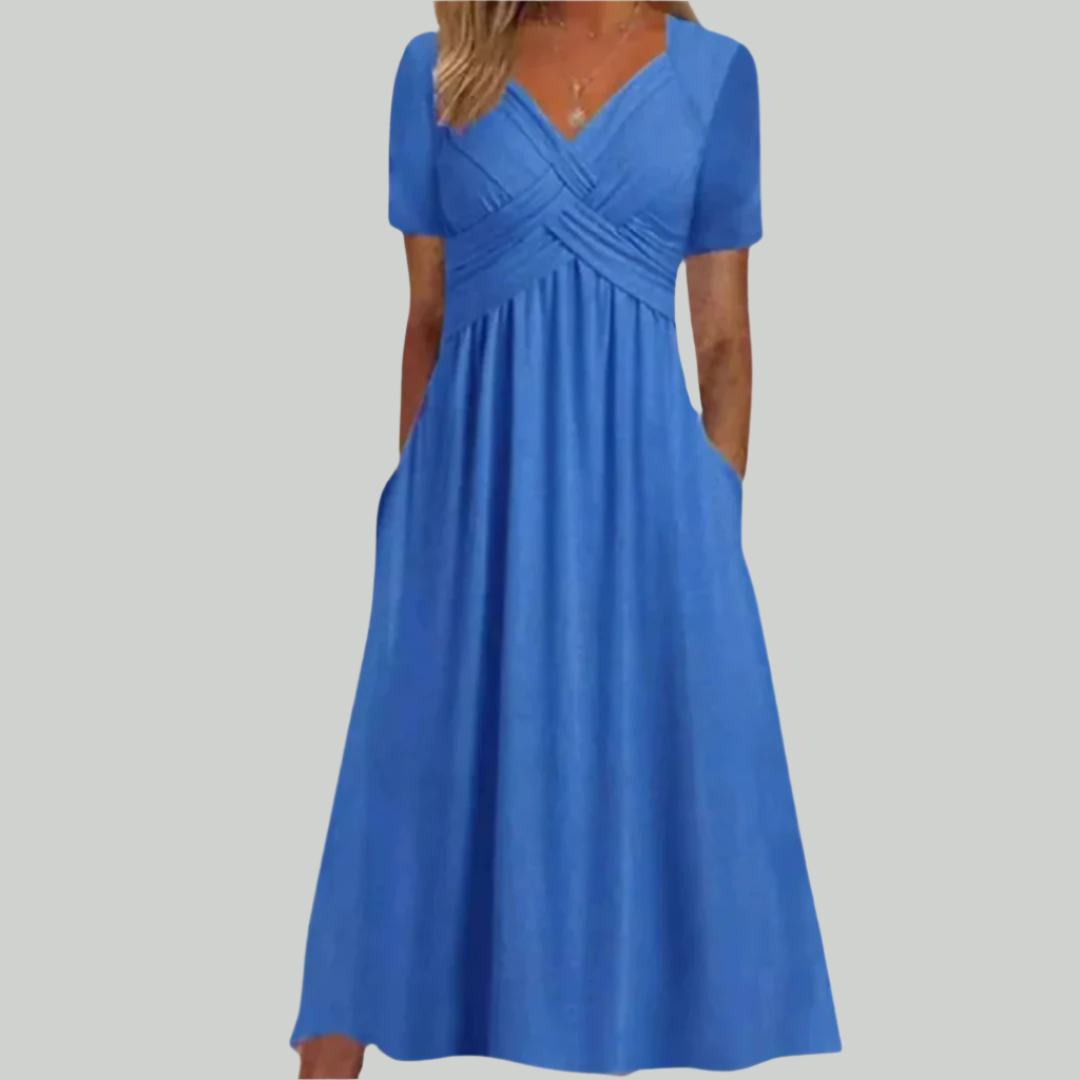 Variant image for Elegant V-hals Kjole Til Kvinder, Smigrende Pasform I Åndbart Stof, Størrelser S Til 2XL - Ideel Til Formelle Og Sommerbegivenheder-33