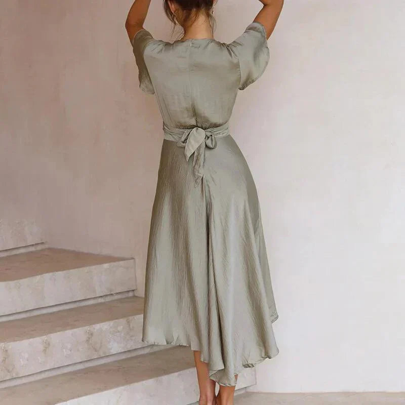 Flydende Vintage Kjole - Elegant Sommerkjole Med Blomsterdesign Til Kvinder-4