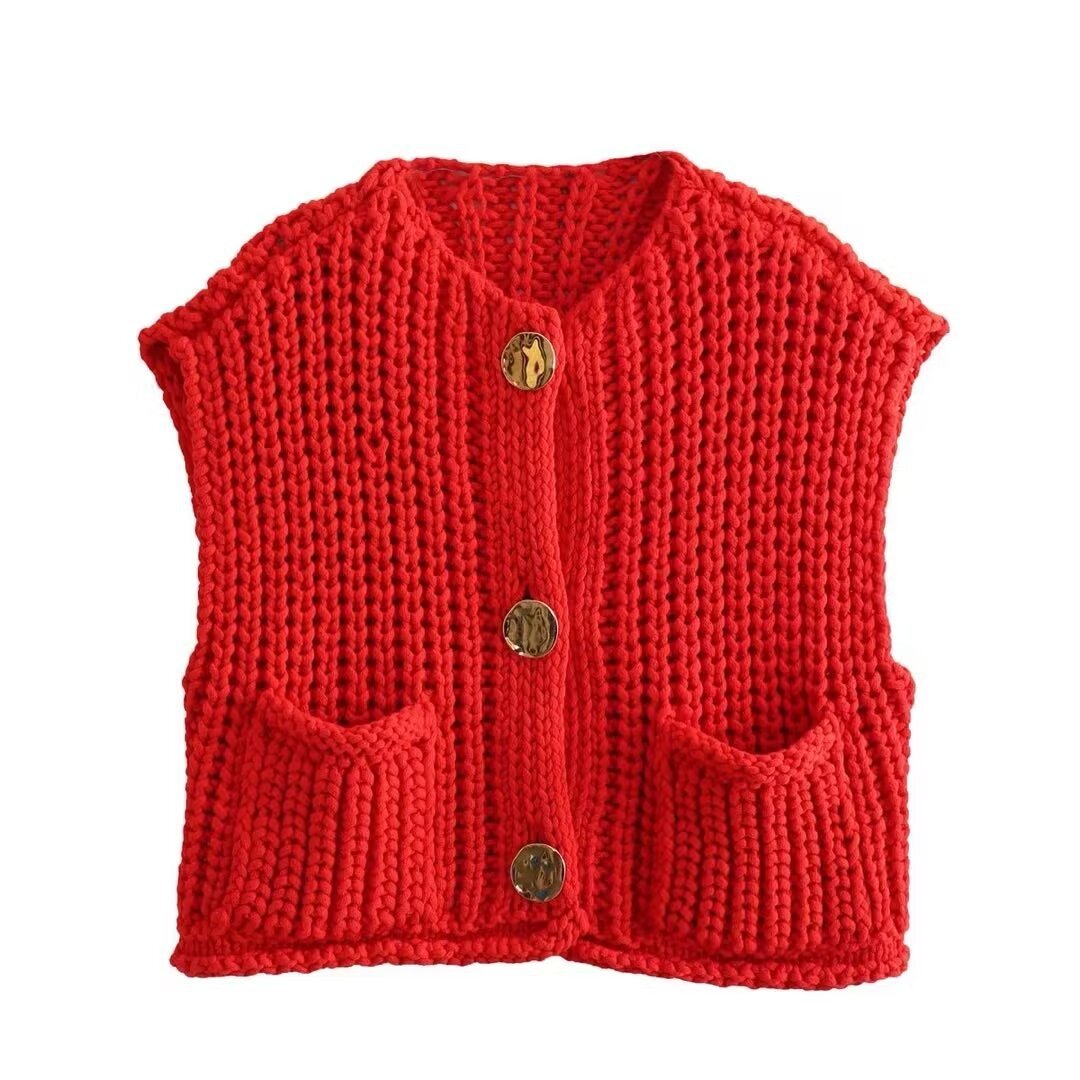 Variant image for Fitted women’s knitted vest – sleeveless, high-quality material, for everyday use-25