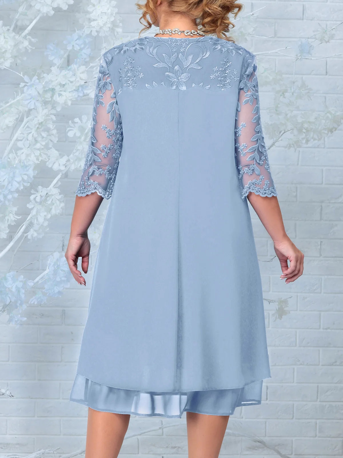 Elegant Plus Størrelse Kjole Til Formelle Lejligheder-5
