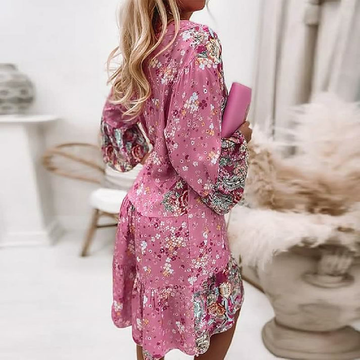 Elegant Boho-Kjole Til Kvinder, Løst Passende Knælængde-5
