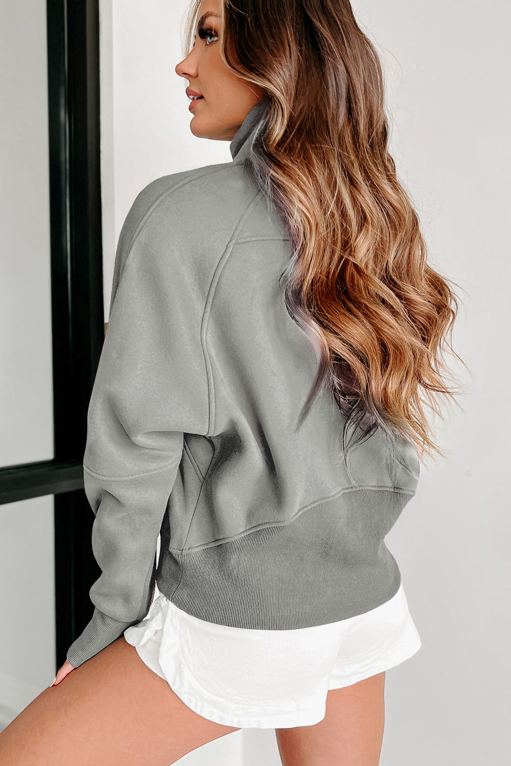 Varm unisex fleece sweatshirt – standkrave, blød fleece, til kolde dage 5
