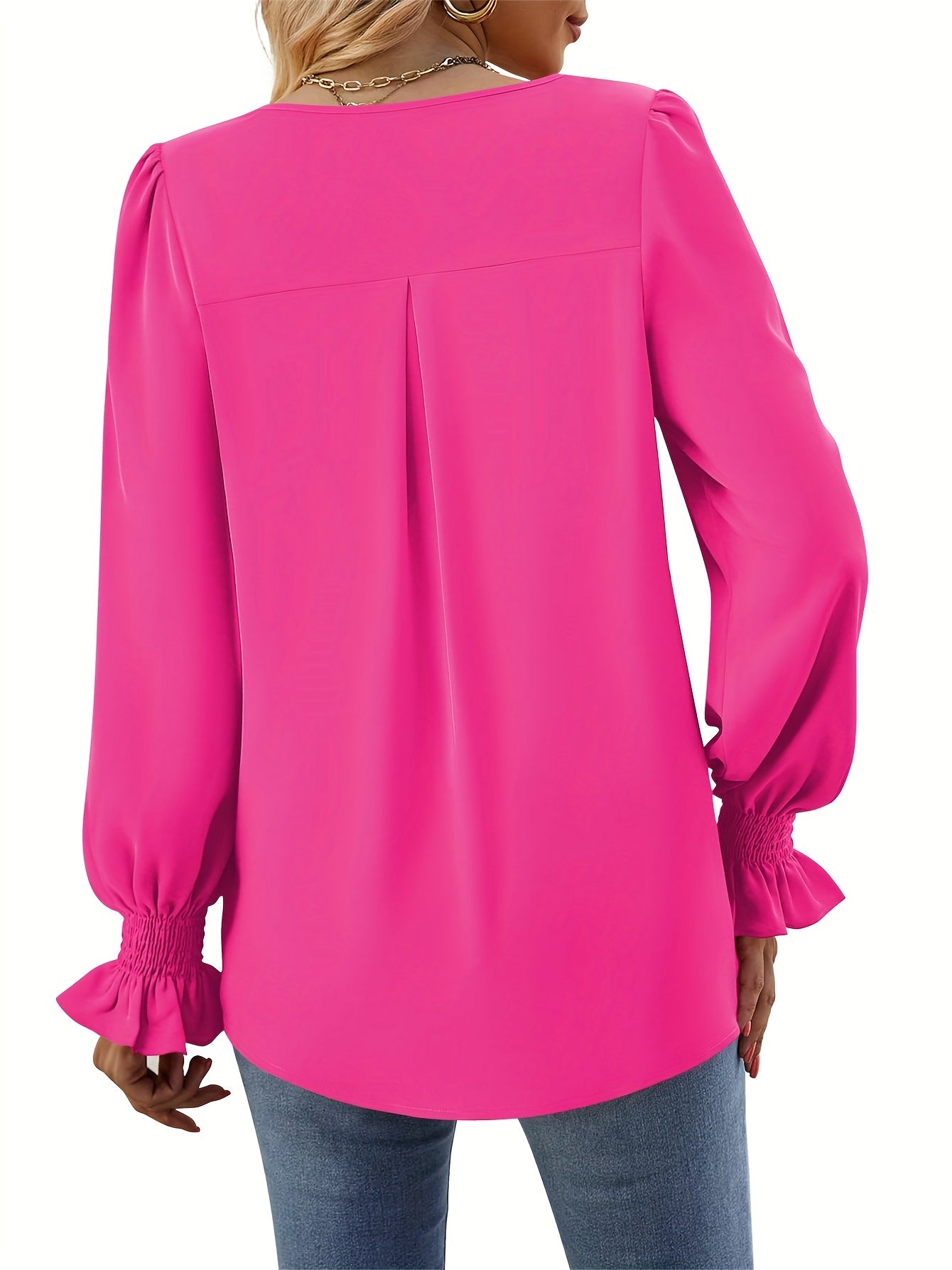 Lett og sofistikeret kvinders bluse – V-hals, polyester, til festlige lejligheder 6