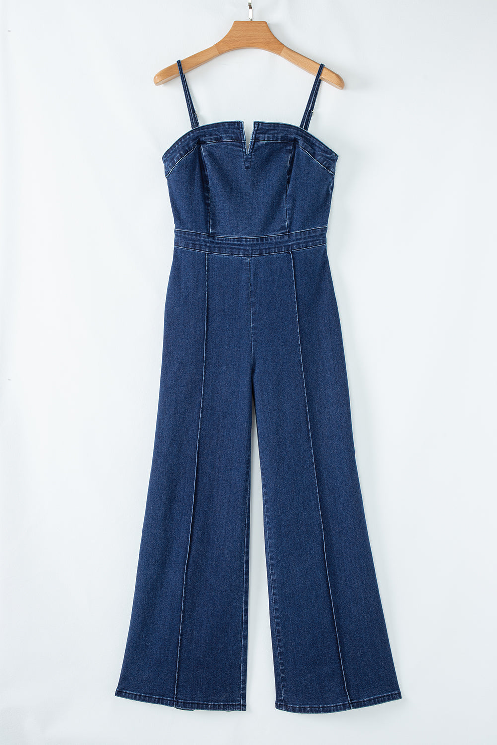 Moderne kvinders denimkjole – høj talje, spaghetti-stropper, til fest 6