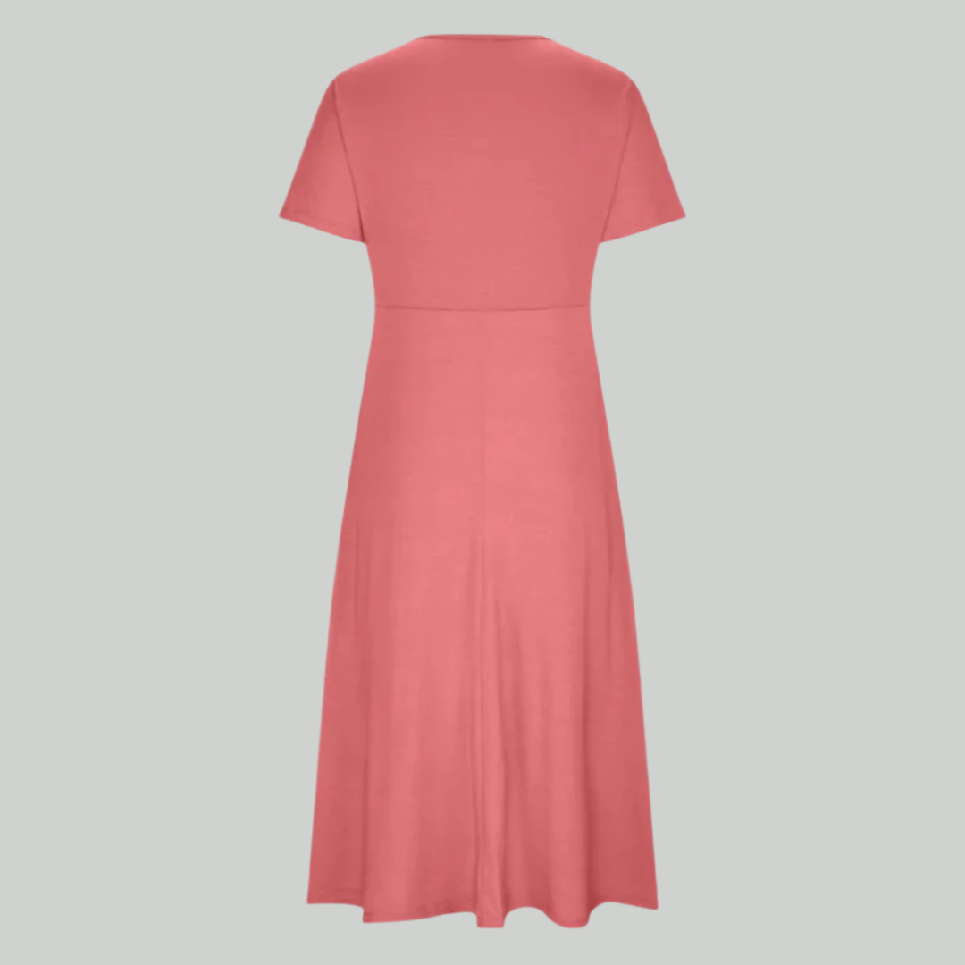 Elegant V-hals Kjole Til Kvinder, Smigrende Pasform I Åndbart Stof, Størrelser S Til 2XL - Ideel Til Formelle Og Sommerbegivenheder-4
