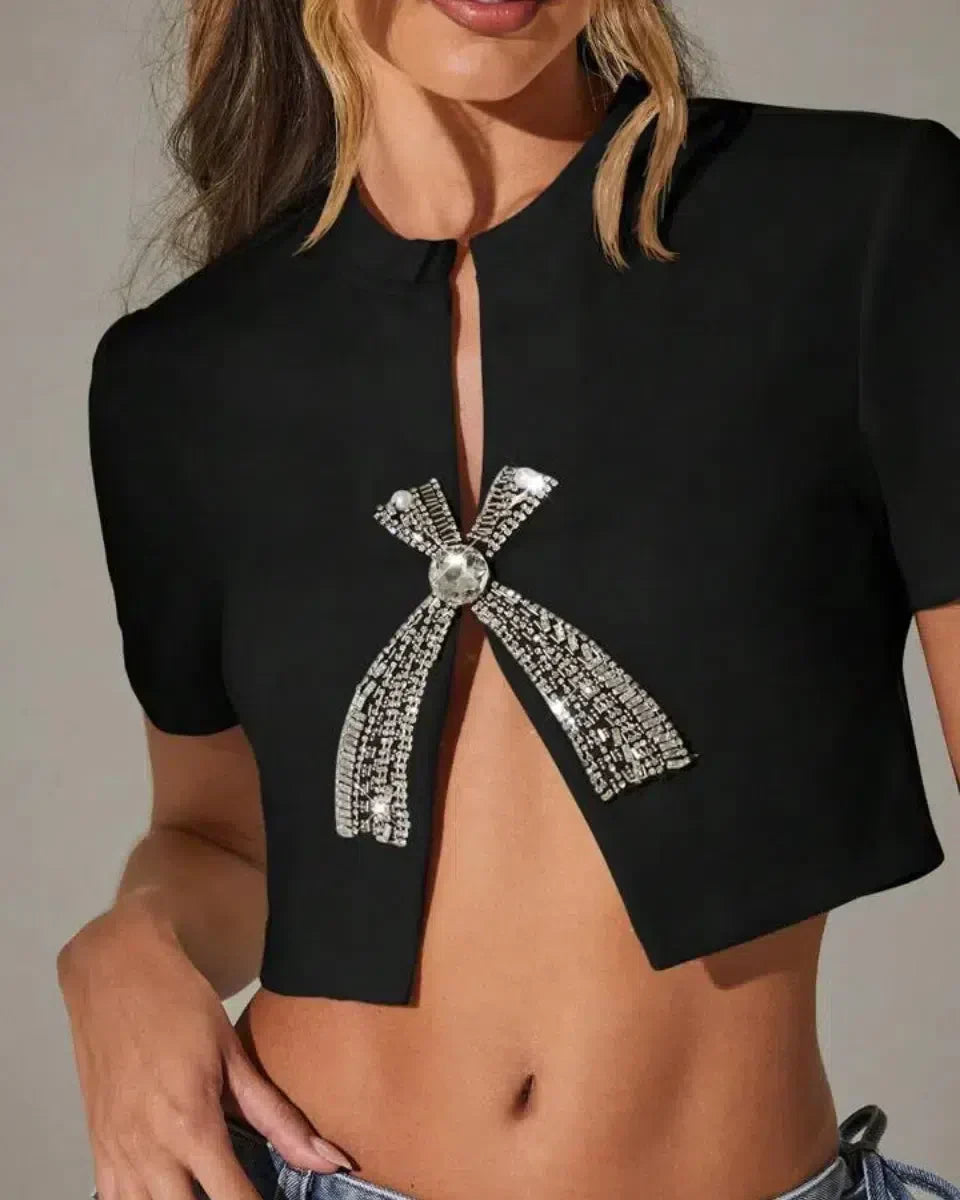 Variant image for Flot kvinders T-shirt – lav halsudskæring, blød polyester, til festlige lejligheder-4