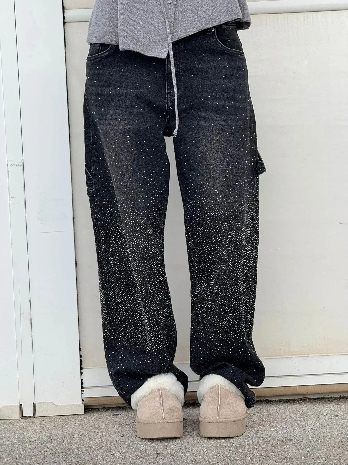 Afslappede Jeans med Strass og Klassisk Fem-Pocket Design 6