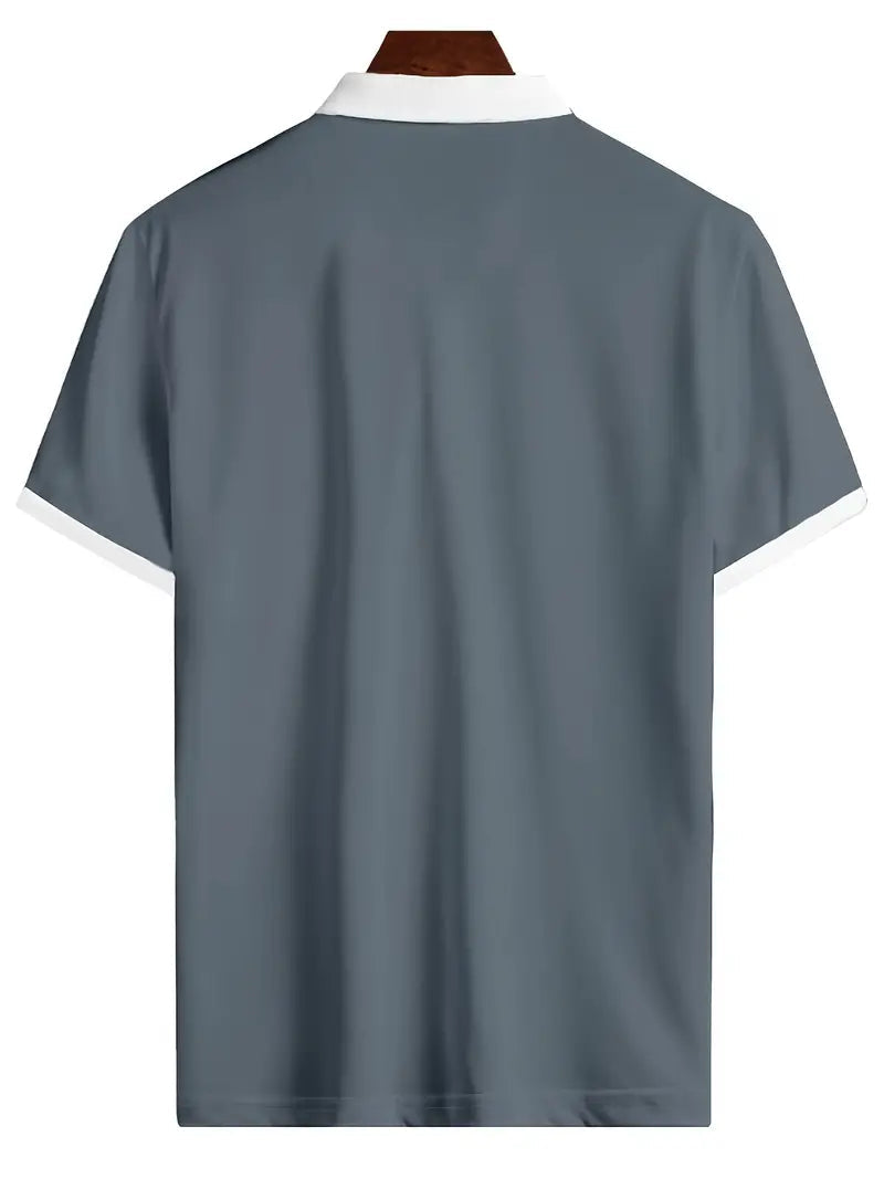 Åndbar Herre Golfshirt med V-Ausschnitt og Fugtabsorberende Stof til Optimal Komfort og Bevægelsesfrihed 1