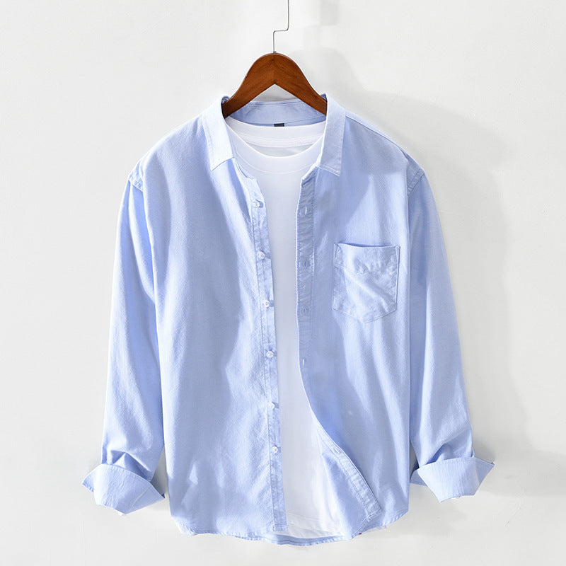 Åndbar Herre Oxford Skjorte i 100% Bomuld med Klassisk Design til Mænd 10