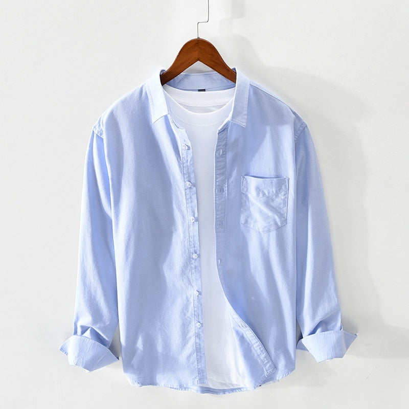 Åndbar Herre Oxford Skjorte i 100% Bomuld med Klassisk Design til Mænd 2