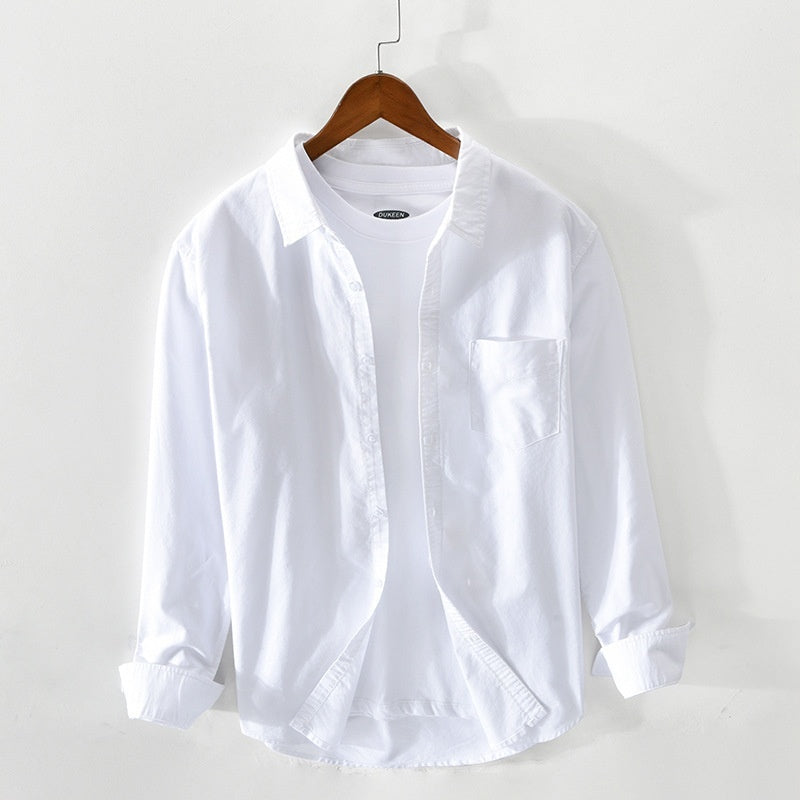 Åndbar Herre Oxford Skjorte i 100% Bomuld med Klassisk Design til Mænd 4
