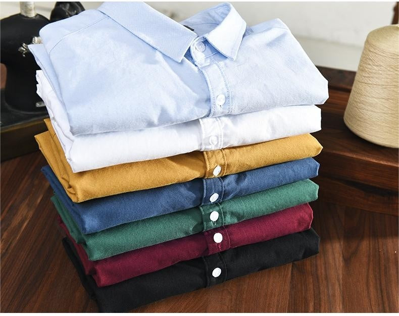 Åndbar Herre Oxford Skjorte i 100% Bomuld med Klassisk Design til Mænd 5