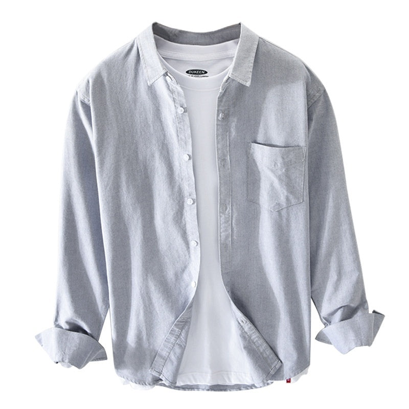 Åndbar Herre Oxford Skjorte i 100% Bomuld med Klassisk Design til Mænd 7