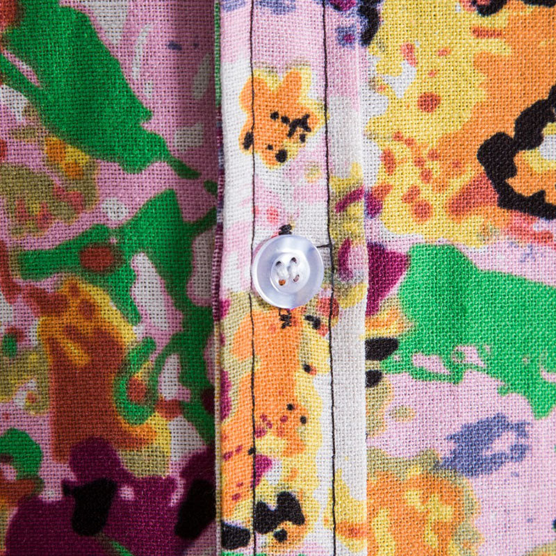 Åndbar Herreskjorte i Floral Design af 100% Bomuld til Sommerbrug, Perfekt til Casual og Business Anledninger 3
