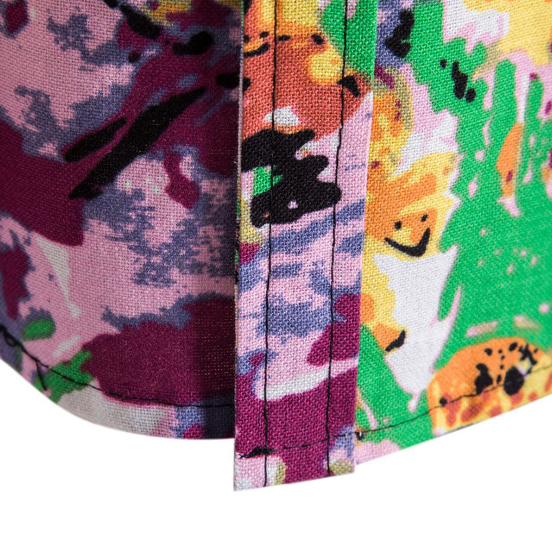 Åndbar Herreskjorte i Floral Design af 100% Bomuld til Sommerbrug, Perfekt til Casual og Business Anledninger 4
