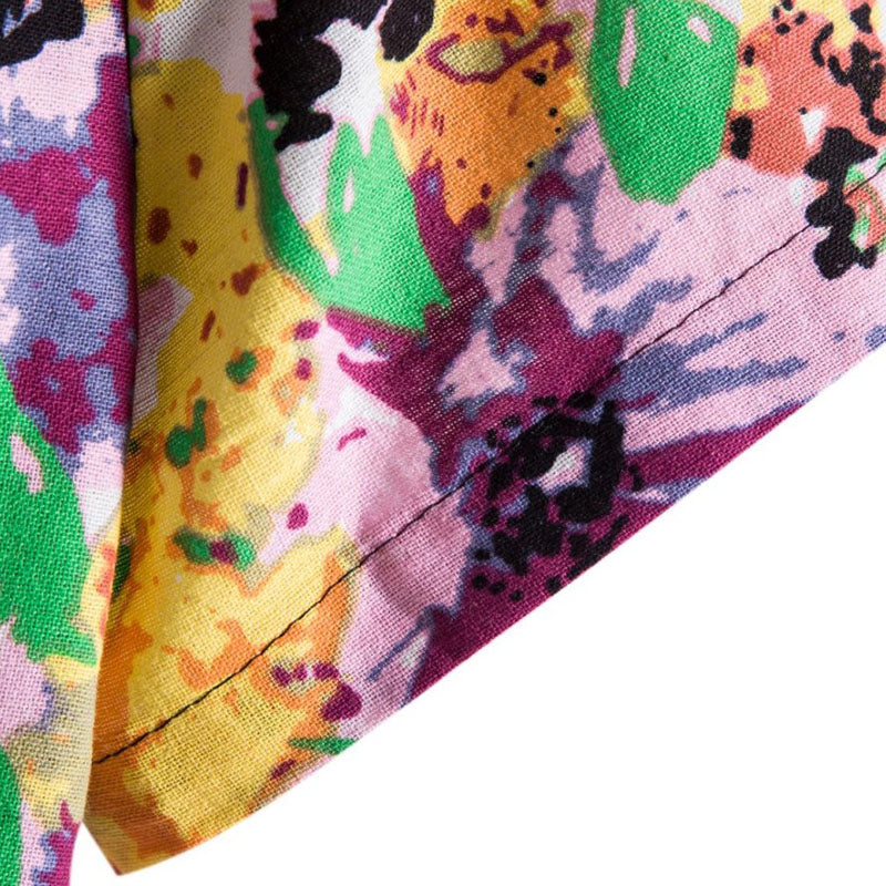 Åndbar Herreskjorte i Floral Design af 100% Bomuld til Sommerbrug, Perfekt til Casual og Business Anledninger 5