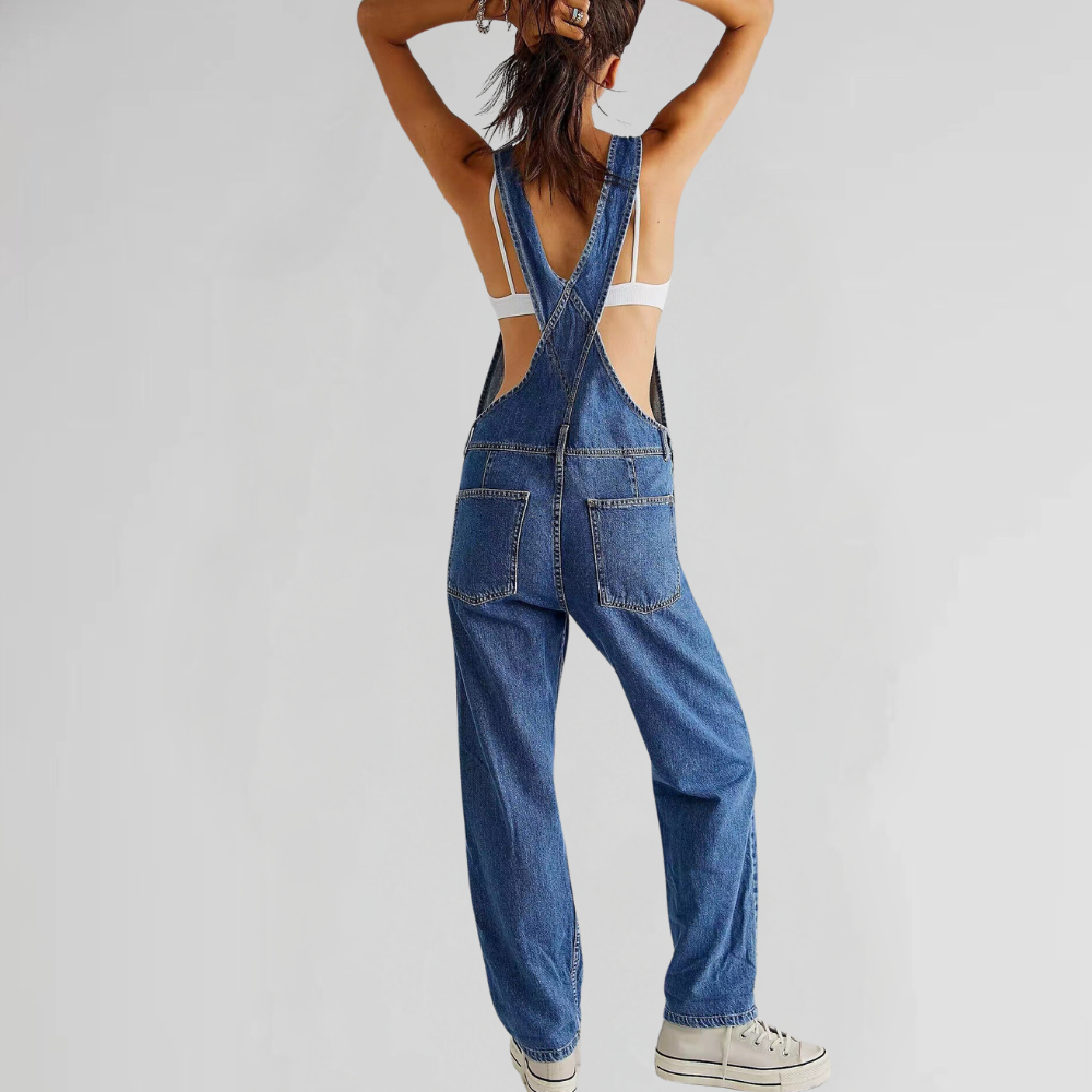 Komfortabel & alsidig kvinders denim jumpsuit – krydset design, høj kvalitet, til daglig brug 3