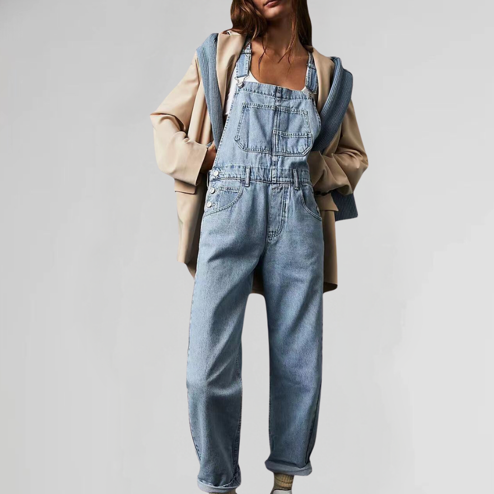 Variant image for Komfortabel & alsidig kvinders denim jumpsuit – krydset design, høj kvalitet, til daglig brug-11