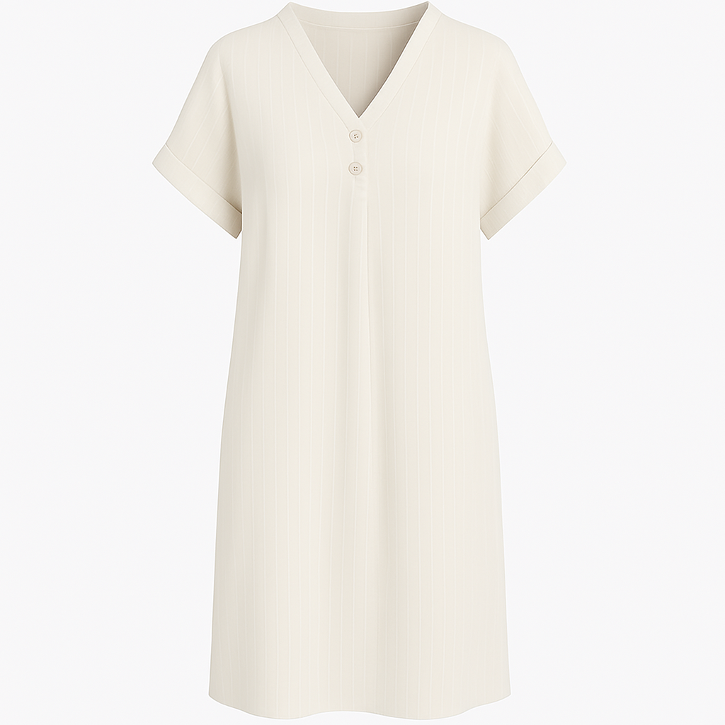 Kvinders Løs V-Hals T-Shirt Kjole Plus Størrelse Strandkjole-5
