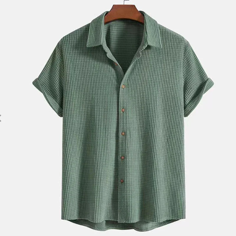 Corduroy Sæt til Børn med Klassisk Skjorte og Matchende Shorts i Blødt Materiale til Leg og Familiearrangementer 1