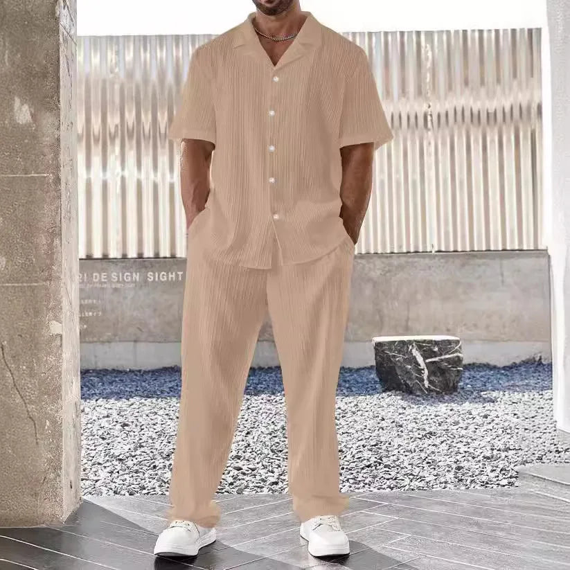 Elegant Herreskjorte og Bukser i Let, Åndbart Stof til Professionelle og Casual Anledninger 6