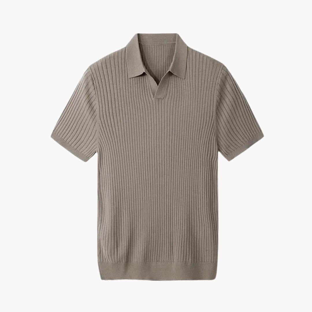Elegant Langærmet Poloshirt til Mænd i Maulbeerseide og Lyocell-Baumwollmischung 3
