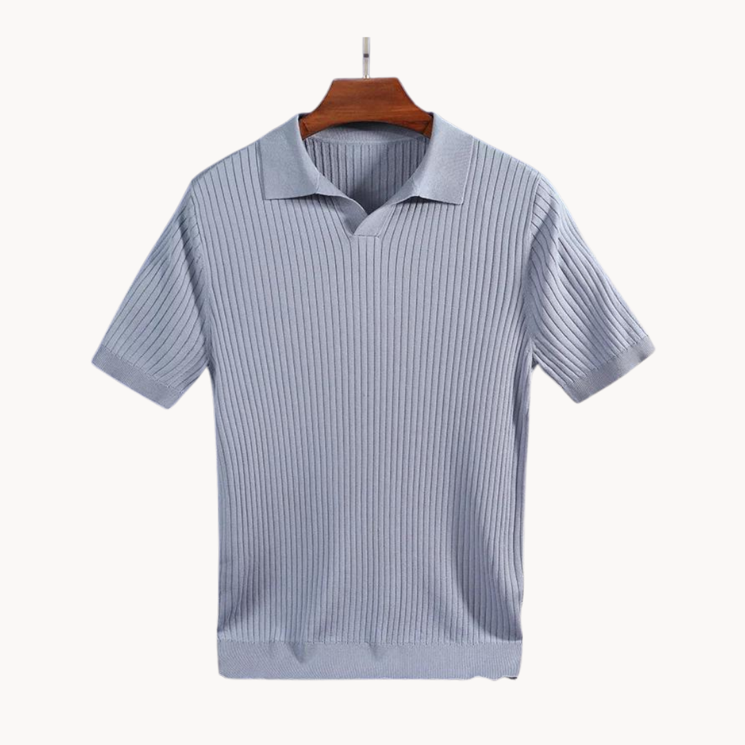 Elegant Langærmet Poloshirt til Mænd i Maulbeerseide og Lyocell-Baumwollmischung 5