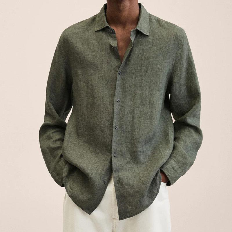 Elegant Leinenhemd til Mænd med Atmungsaktivt Design og Stilfuld Pasform 11