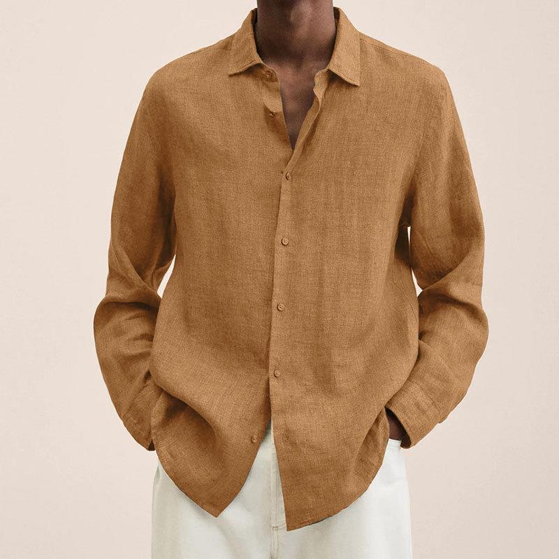 Elegant Leinenhemd til Mænd med Atmungsaktivt Design og Stilfuld Pasform 15