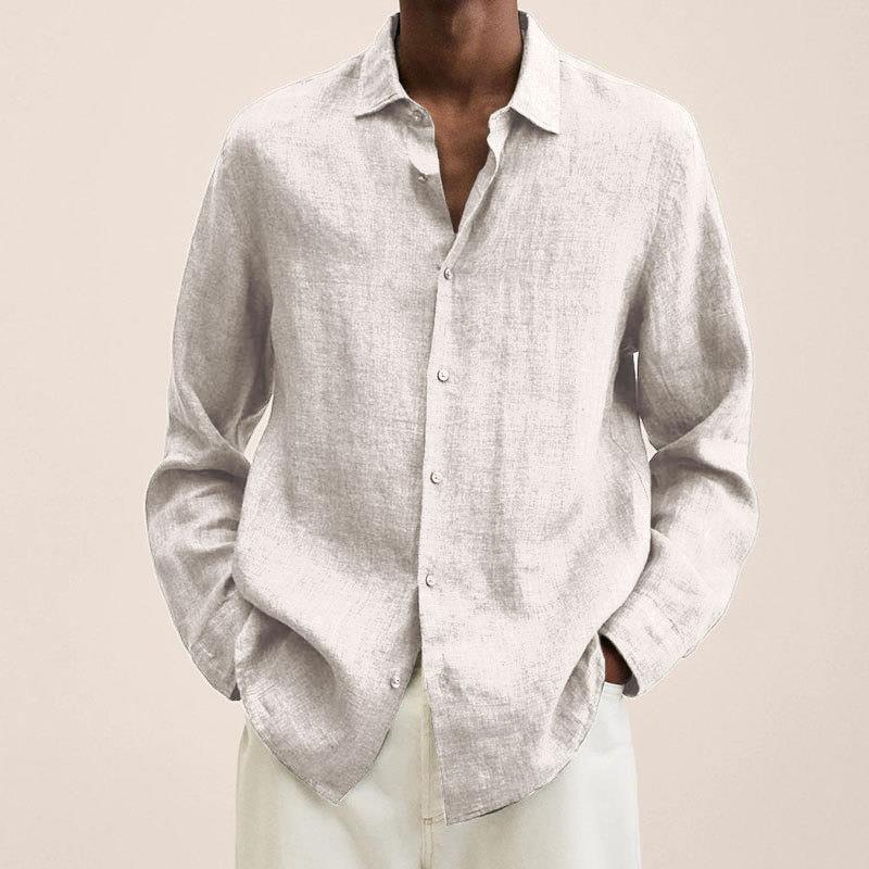 Elegant Leinenhemd til Mænd med Atmungsaktivt Design og Stilfuld Pasform 6