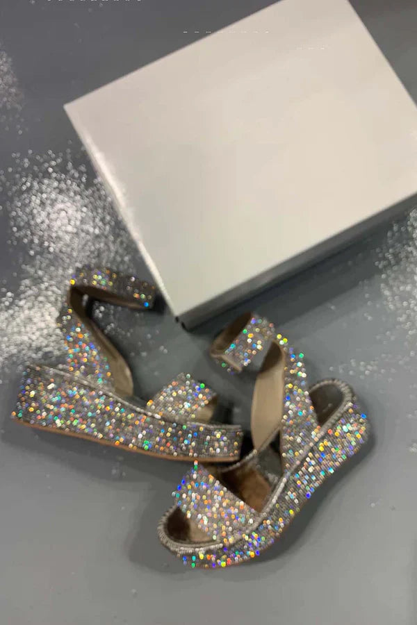Elegante High Heel Sandaler med Glitzerriemer til Sommerlige Anledninger 4