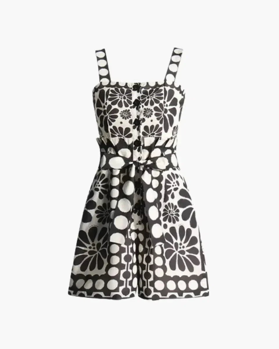 Letto & flattering kvinders vintage blomsterkjole – ærmeløs polka dot, bomuldsblanding, til afslappede udflugter 1