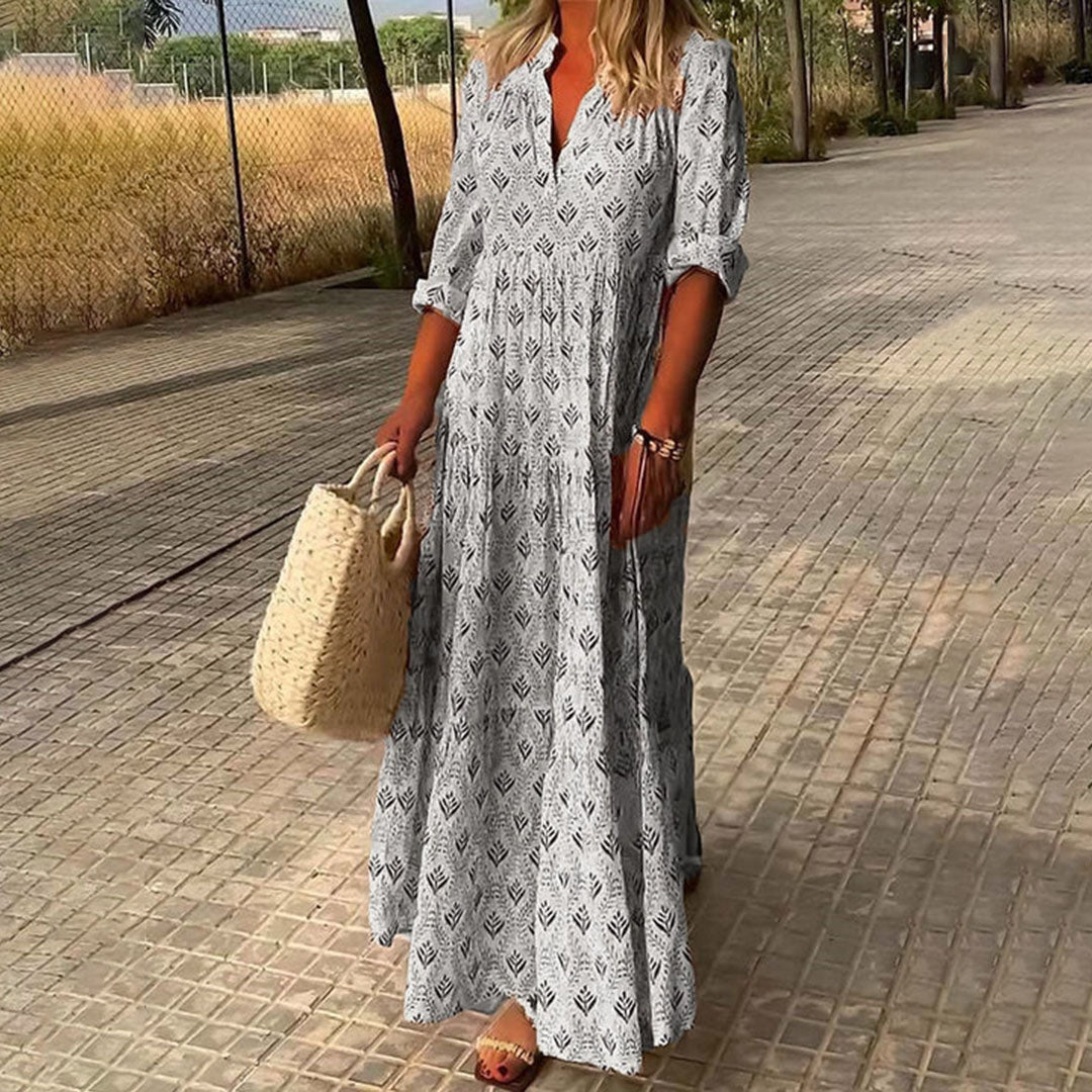Elegant Plus Størrelse Boho Kjole Til Kvinder-5
