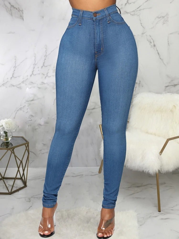 Høj Talje Skinny Jeans til Damer i Stretchstof med Komfortabel Pasform og Elegant Stil 1