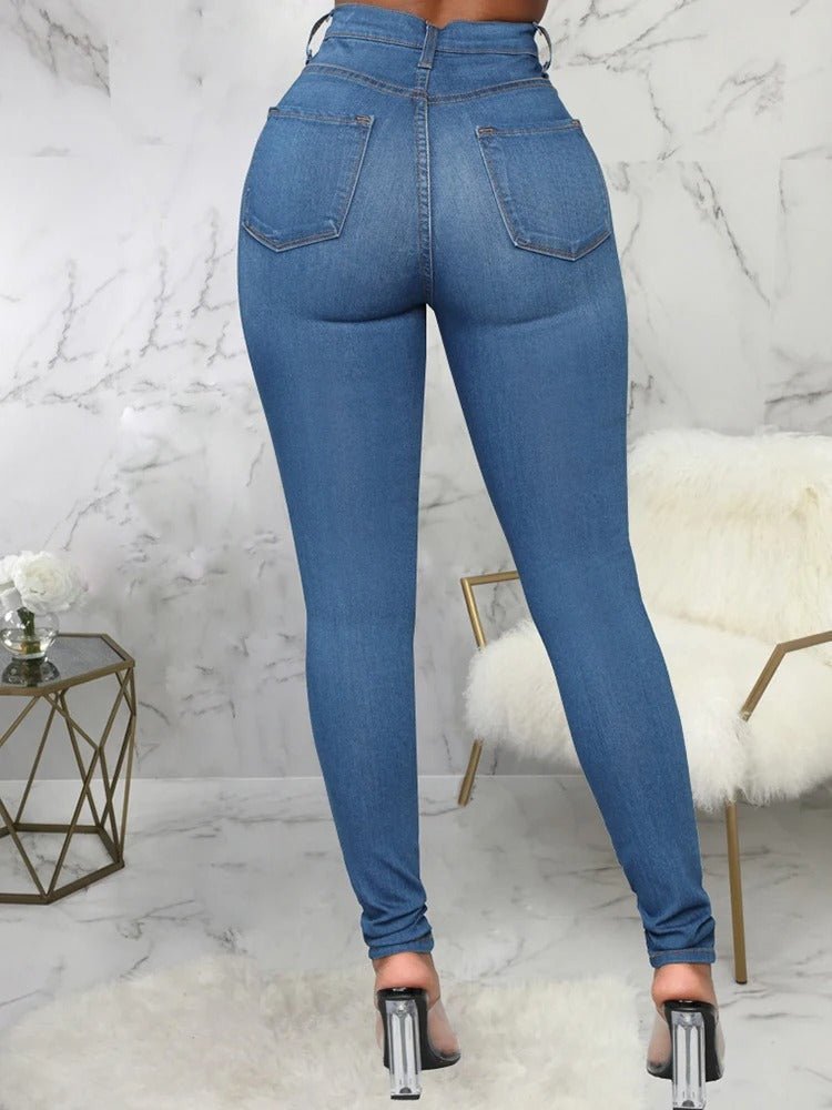 Høj Talje Skinny Jeans til Damer i Stretchstof med Komfortabel Pasform og Elegant Stil 2