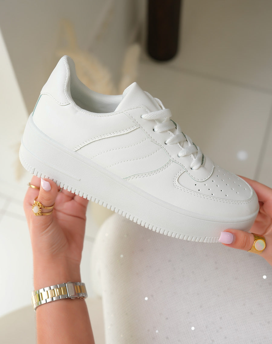 Hvide Platform Sneakers til Kvinder med Komfortabelt Design og 45 cm Højde 4