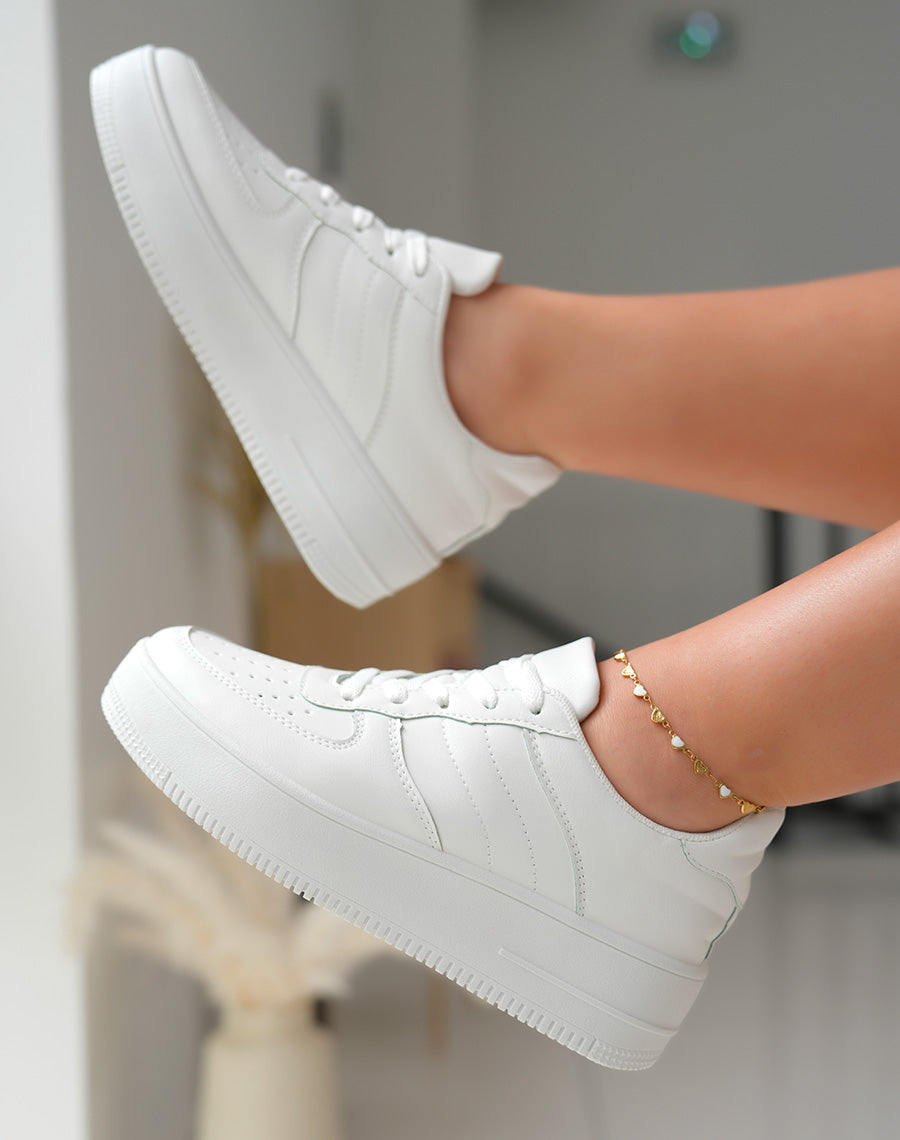 Hvide Platform Sneakers til Kvinder med Komfortabelt Design og 45 cm Højde 5