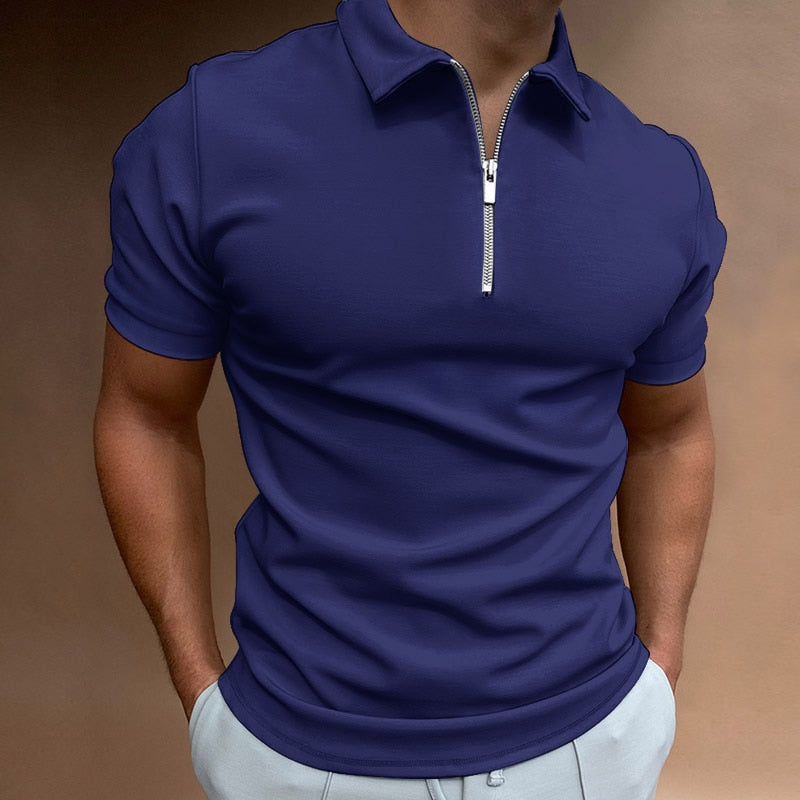 Klassisk Fit Poloshirt med Lynlås til Mænd - Stilfuld og Åndbar 4