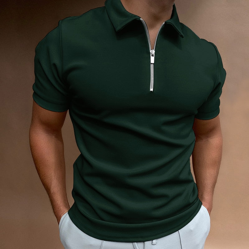 Klassisk Fit Poloshirt med Lynlås til Mænd - Stilfuld og Åndbar 5