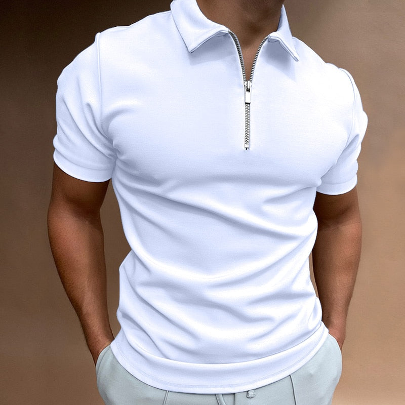 Klassisk Fit Poloshirt med Lynlås til Mænd - Stilfuld og Åndbar 7