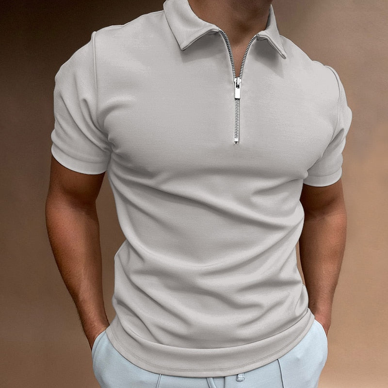 Klassisk Fit Poloshirt med Lynlås til Mænd - Stilfuld og Åndbar 9