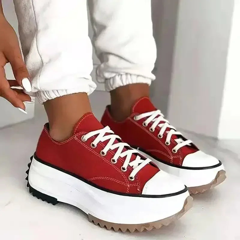 Klassiske Sneakers til Damer med Platform og Snørebånd til Hverdag og Fritid 1