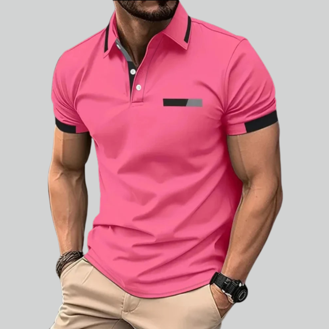 Kortærmet Poloshirt til Mænd med Elegant Reversdesign og Åndbart Materiale 1